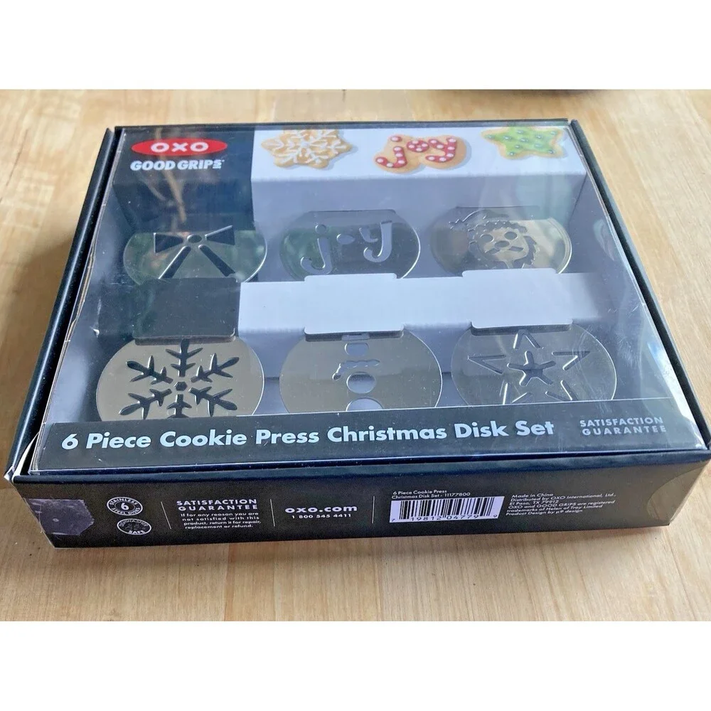 OXO Good Grips 6 Piece Cookie Press Disk Set Christmas Disk Set New In Box